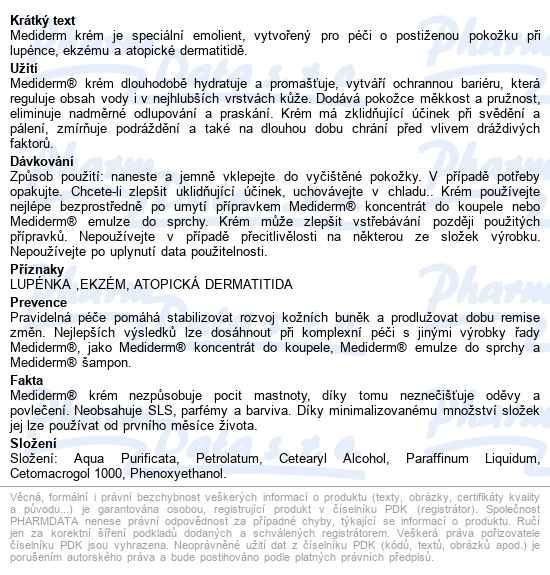 Mediderm Krém 500g - popis