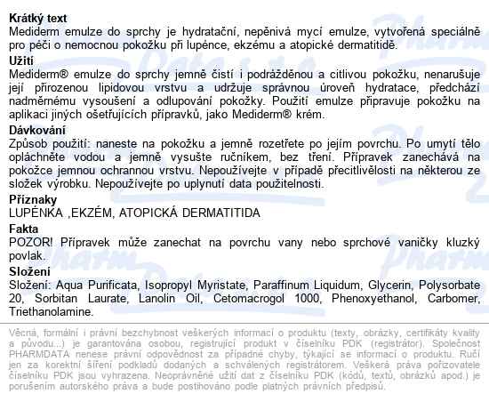 Mediderm Emulze Do Sprchy 250g - popis