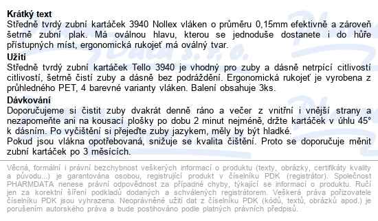 Tello 3940 Medium Trio Zubní Kartáček 3ks - popis