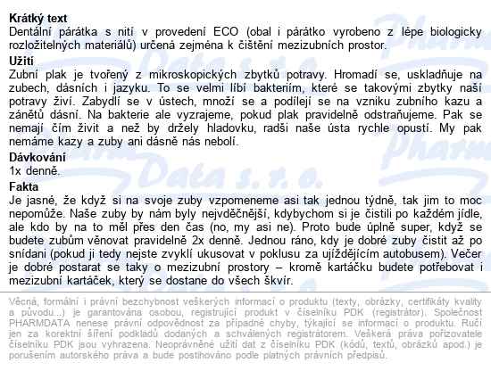 Softdent Eco Dentální Páratka 50ks - popis