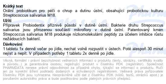 Probiodentix Tbl.30 - popis
