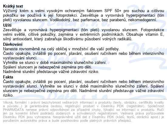 Ducray Melascreen Výživný Krém Spf50+ 40ml Sleva - popis