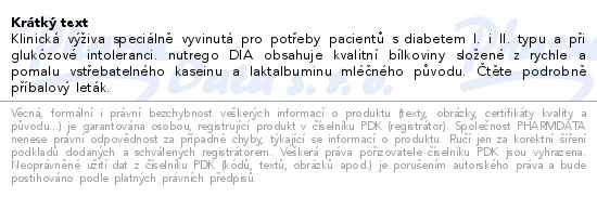 Nutrego Dia S příchutí neutral perorální roztok 6x1000ml - popis