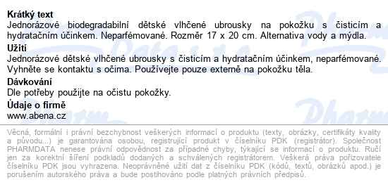 Bambo Nature Biodegradabilní Dětské Ubrousky 50ks - popis