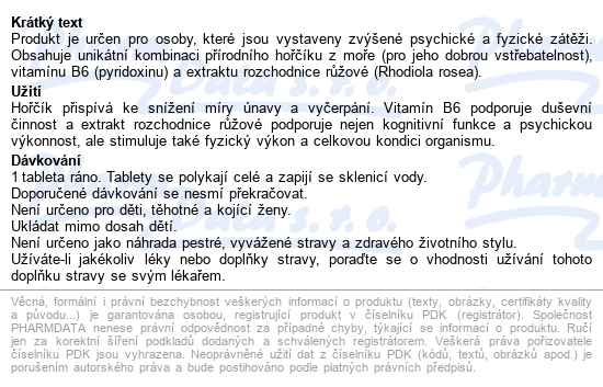 Magnesium B6+rhodiola Tbl.30 - popis