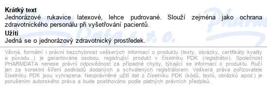 Rukavice Vyš.latex S Pudrem Vel.l/20ks Steriwund - popis