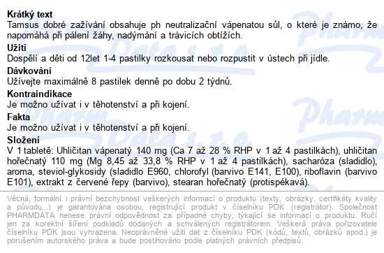 Tamsus Dobré Zažívání - 200 Pastilek - popis