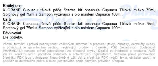 Klorane Body Care Cupuacu Travel Kit 3ks - popis