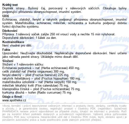 Apotheke Imunotea Podpora Imunity čaj 20x1.5g - popis
