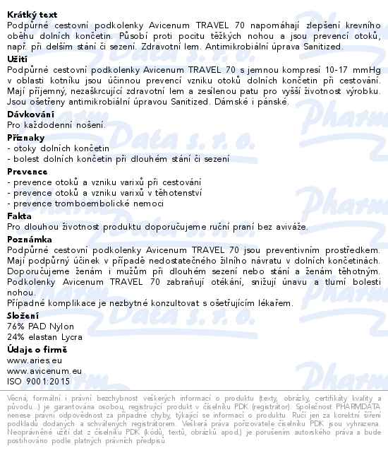 Avicenum 70 Travel podkolenky pata 39-41 (25-27) 8003 SAN - popis