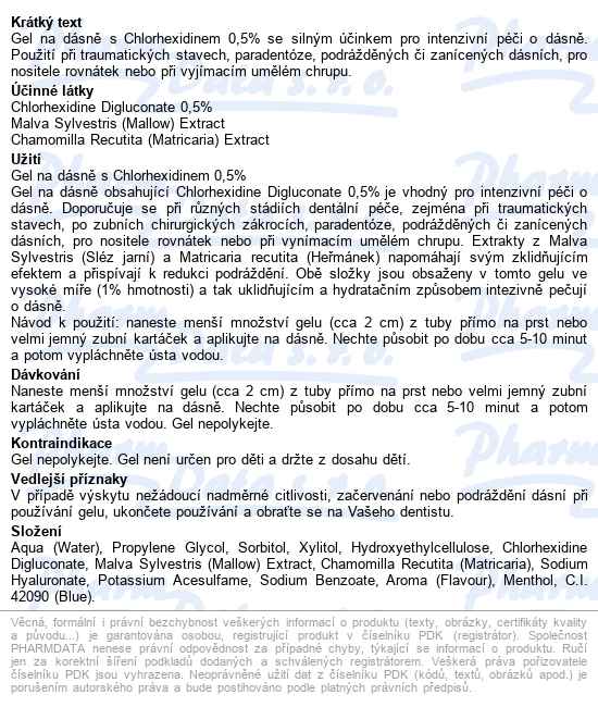President Profi Gel Plus S Chlorhex.0.5% 30ml - popis