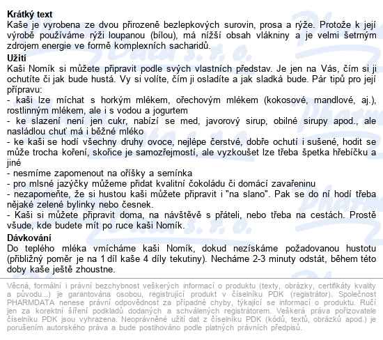 Nominal Nomík Cereální kaše bez lepku 300 g - popis