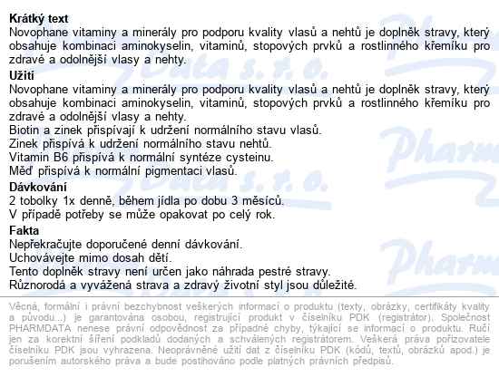 Acm Novophane Pro Kvalitu Vlasů A Nehtů Cps.60 - popis