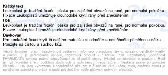 Leukoplast Fixační Klasická Páska/cívka 2.5cmx4.6m - popis
