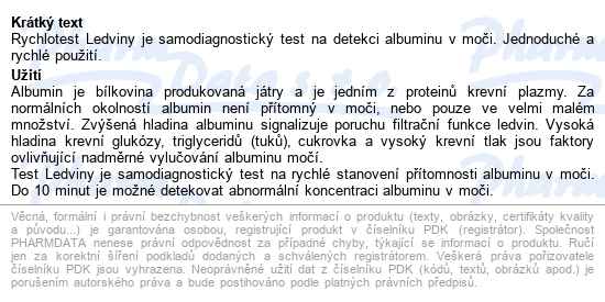 Vitamin Station Rychlotest Ledviny - popis