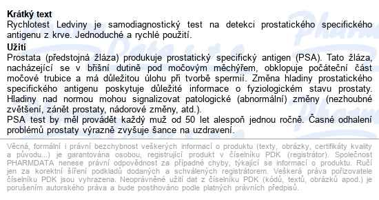 Vitamin Station Rychlotest Prostata Psa - popis