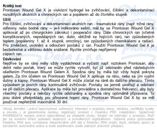 Prontosan Wound Gel X hydrogel na aktivní odstranění biofilmu, 50g - popis