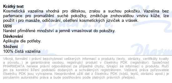 Petroleum Jelly Toaletní Vazelína 280 Ml - popis