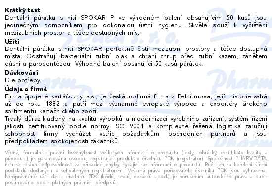 Spokar P Dentální párátka s nití 50ks - popis