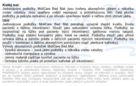 Podložky Molicare Bed Mat 8 Kapek 60x90 60x90, 1407ml, 30ks - popis