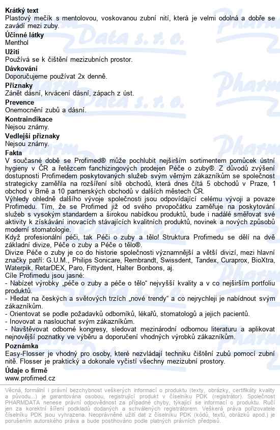 Gum Easy Flosser Nosič S Ment.nití 30ks G890m30 - popis