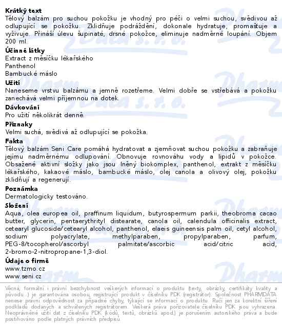 Seni Care Regenerační tělový balzám 200 ml - popis