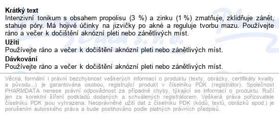 Esthederm Propolis+zinc Serum-lotion 130 - popis