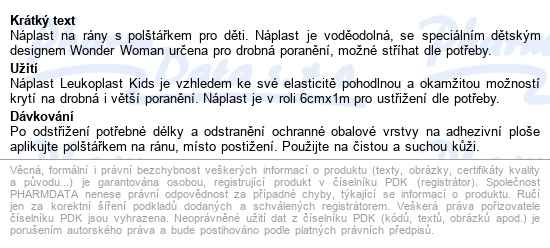 Leukoplast Kids Hero Náplast 6cmx1m - popis