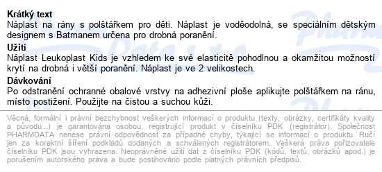 Leukoplast Kids Hero Náplast 2 Velikosti 12ks - popis