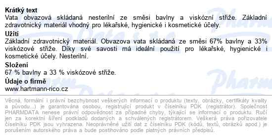Vata Obvazová Skládaná 200g - popis