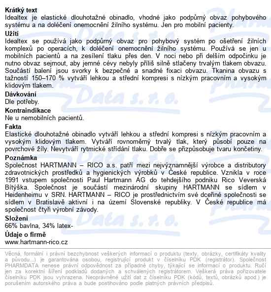 Obinadlo Elastické Idealtex 14cmx5m,v napnutém stavu,dlouhý tah,1ks - popis