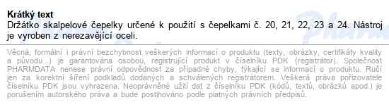 Držátko Skalpelových čepelek č.4 - popis
