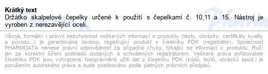 Držátko Skalpelových čepelek č.3 - popis