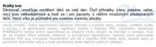 Dávkovač Léků Denní č+n Kulatý - popis