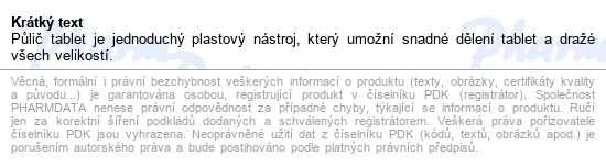 Půlič Tablet - popis