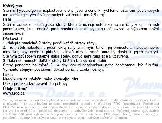 Urgo Strips Fixační Náplasťové Stehy 100x6mm 10ks - popis