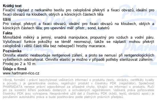 Fixace Hypoalergenní Omnifix Elastic 15cmx10m,1ks - popis