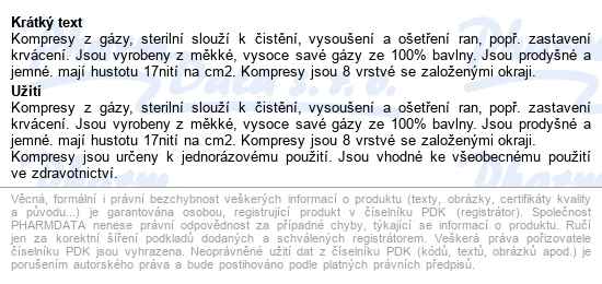 Gáza Kompr.nester.5x5cm/100ks 8vrstev - popis
