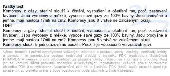 Gáza Kompr.nester.10x10cm/100ks 8vrstev - popis