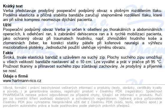 Pás Břišní Verba obvod trupu 75-85cm,vel.2 - popis