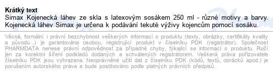 Simax Kojenecká Láhev S Latex.sosákem 250ml - popis