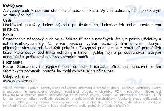 Pudr Stomahesive zásypový, 25 g - popis