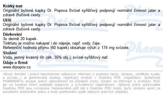 Dr.popov Kapky Bylinné Svízel Syřišťový 50ml - popis