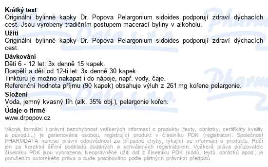 Dr.popov Kapky Bylinné Pelargonium Sidoides 50ml - popis