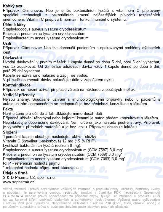 Olimunovac Neo 30 Kapslí - popis