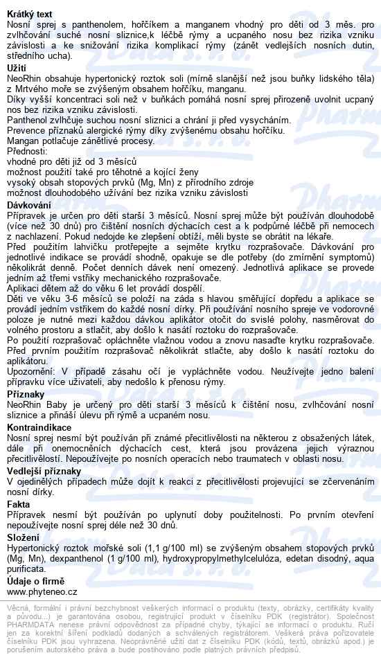 Neorhin Baby 30ml Eneo - popis