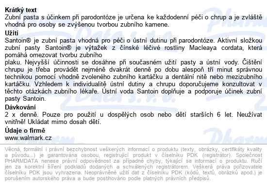 Walmark Santoin Zubní Pasta Při Paradentóze 100ml - popis