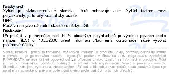Xylitol 500g - popis