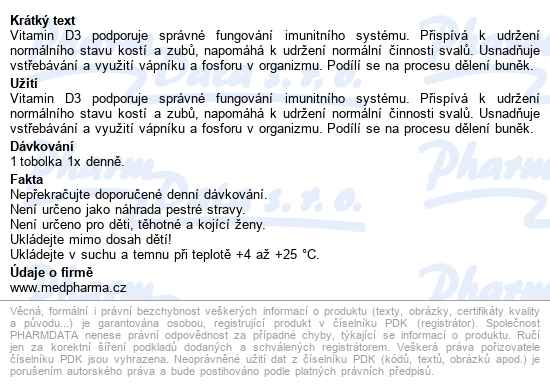 Medpharma Vitamin D3 2000 I.u. Tobolek 107 - popis