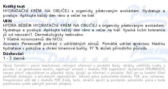 Mustela Hydratační krém na obličej 40 ml Repack - popis